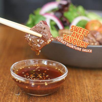 Sweet, salty, nutty ... the secret to this salad's deliciousness is in its special Sesame Glaze Salad dressing.