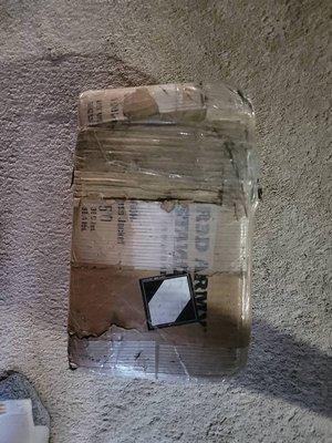 Damaged shipping box.