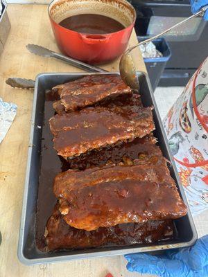 Baby back ribs with my homemade sauce!