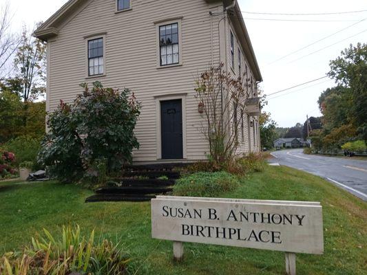 A cloudy day at the Susan B. Anthony Birthplace