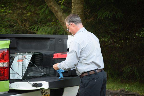 Greg King gearing up for a pest inspection