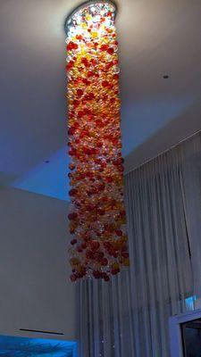 Chandelier in lobby