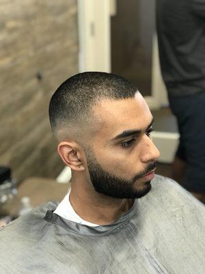 High fade with beard line up by Josue