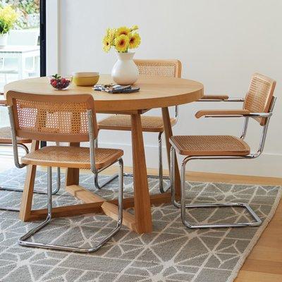 Oliver dining table and Bendt dining chair and arm chair.