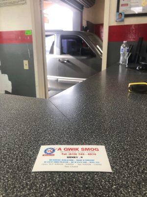 My vehicle getting smog with business cards