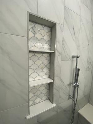 Custom shower niche