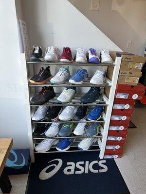 Our growing tennis shoe selection featuring Asics, Wilson, and KSwiss