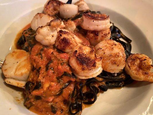 Black Linguine with Shrimp & Scallops