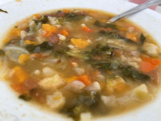 Veggie minestrone soup for lunch