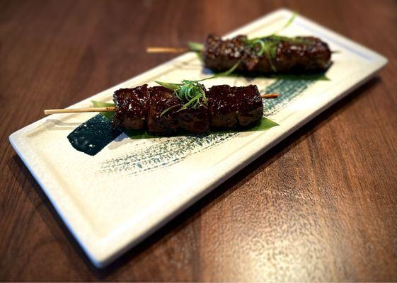 American wagyu beef skewers