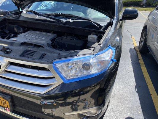 Headlight restoration work