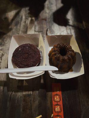 Gingerbread bundt cake with a whiskey glaze. Peppermint and red velvet cookie.