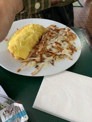 Western Omellet and hash browns