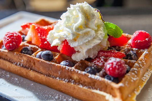 Waffle and berries