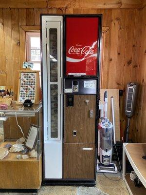 An old school glass bottle vending machine!