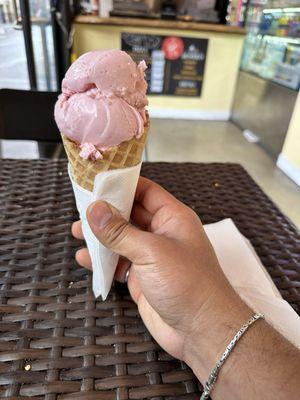 Strawberry Waffle Cone