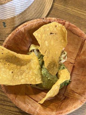 Avocado with chip