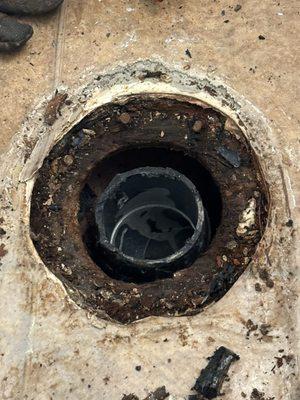 Old toilet flange corroded