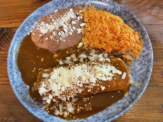 Chicken enchilada with mole