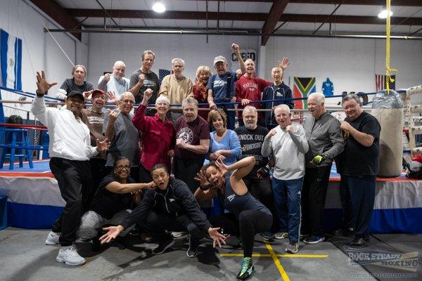 The resilient FIGHTERS, COACHES, VOLUNTEERS, and CAREGIVERS of Rock Steady Boxing Montgomery County! RSB MoCo!