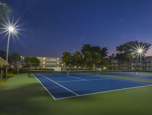 Lighted tennis courts