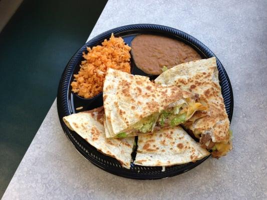 Quesadillas! made with your choice of different marinated meats!