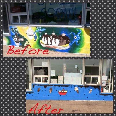 The before and after of our exterior