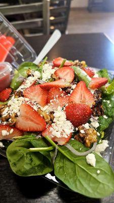 Raspberry Walnut and strawberry salad