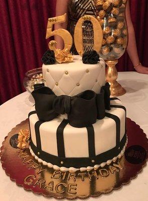 my beautifully designed & delicious two tiered cake by Anna of Roma Bakery.