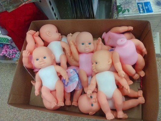 The headless babies look like something from a haunted house.