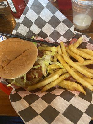 The ultimate grilled chicken sandwich with fries.