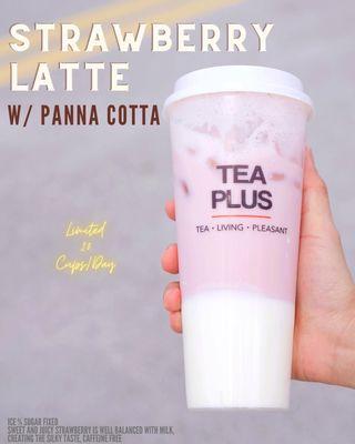 Strawberry latte w/ panna cotta