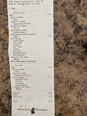 Receipt of the correct order that we didn't receive, so they honestly don't have an excuse to mess it up.