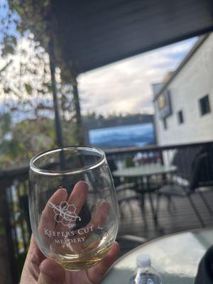 Mead on Keeper's Cut Meadery outdoor porch!