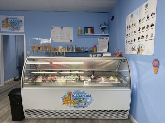 Gelati's display case