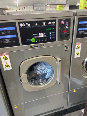 They had to reset the washer because it wasn't moving and the detergent wasn't dispensing. The hatch is locked and it's stuck.