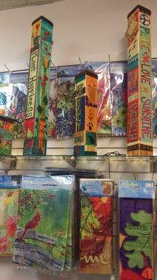 COME SEE OUR WONDERFUL COLLECTION OF GARDEN POLES AND BIRD HOUSES.