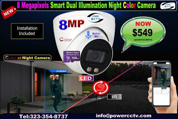 New 3-in-1 Camera 24/7 full color at night
Active Deterrence ,Artificial Intelligence