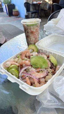 Ceviche and Tostada Loca De Mariscos