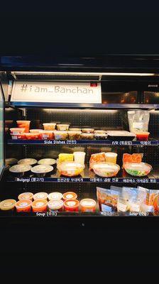 Take home shelve of side dishes, soup, main dishes, hotpot