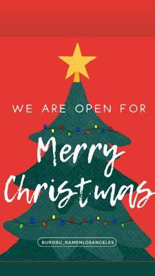 Join us for Christmas Day. We are Open