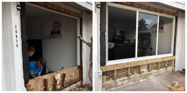 What holds a hurricane Impact Window is just as important as the Window. Here you can see how some old homes need to be repaired.