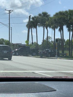 Car crashes constantly in the front of the neighborhood.