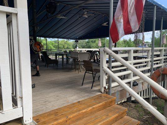 Covered outdoor dining area