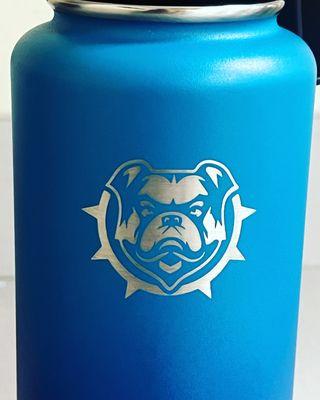 Laser engraving on water bottles, tumblers, leather patches and more!