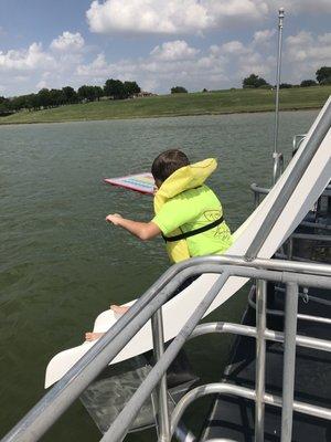 Swim slide from the boat