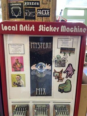 Local artist sticker machine