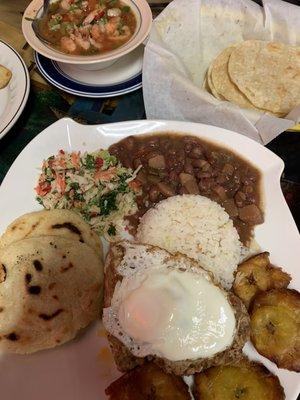 Ceviche and Colombian plate