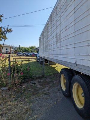 Howard Miller amazingly delivered my 48' trailer to Life of Christ Outreach in Olivehurst, CA.  Only inches to spare!  Great job Howard.