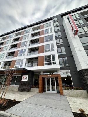 Main entrance on Queen Anne Avenue